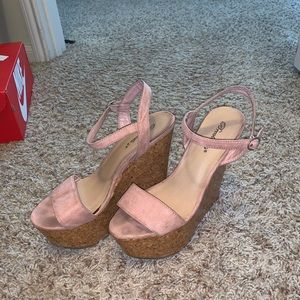 Blush pink wedges